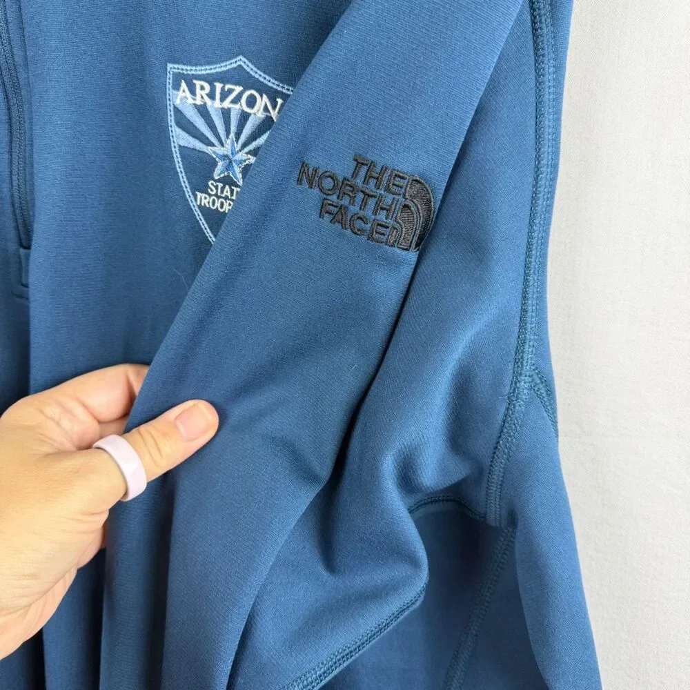 LIMITED The North Face 1/4 Zip Pullover Mens XXL Blue Arizona State Troopers
